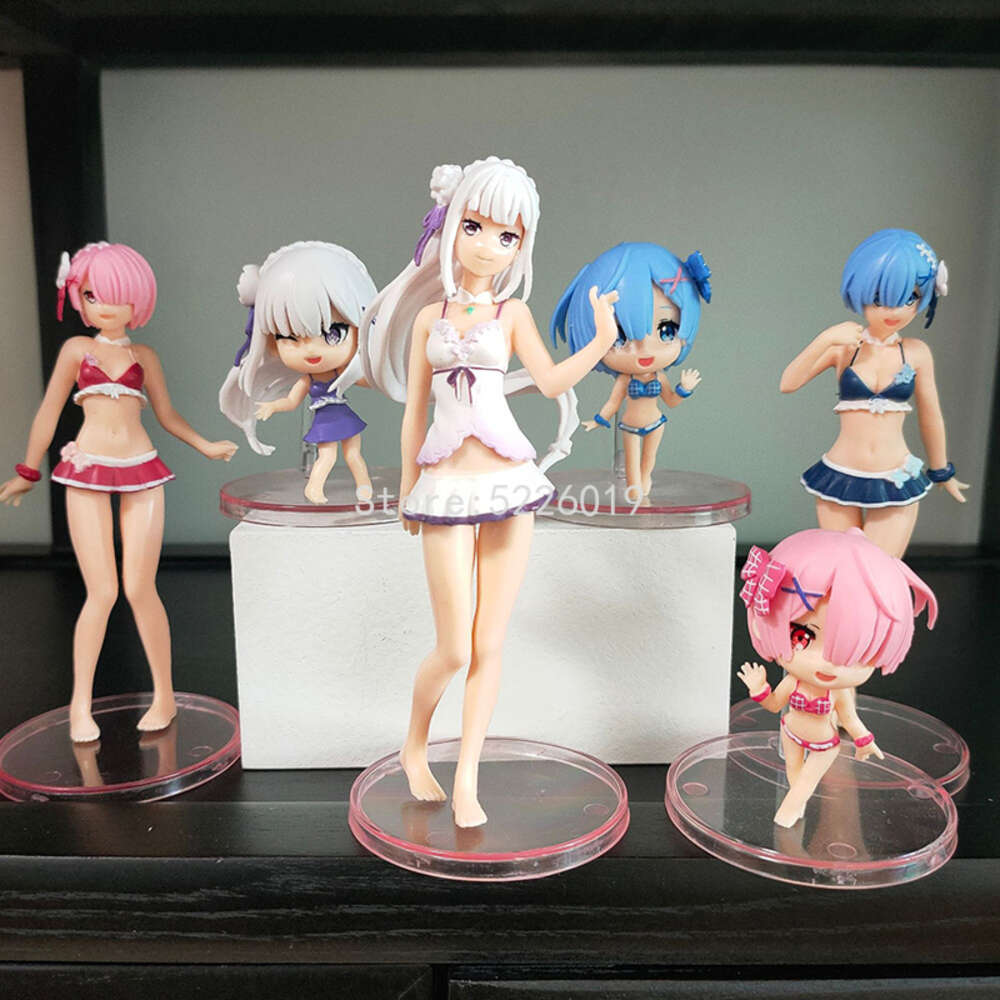 Finger Toys 2pcs Random Re:zero -starting Life in Another World Anime Figure Emilia Action Figure Rem Ram Figurine Collectible Model Doll