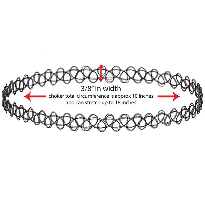 Chokers 12Pcs Vintage Neck Tattoo Choker Elastic Women Necklace Punk Stretch Jewelry Girls Necklaces 231016