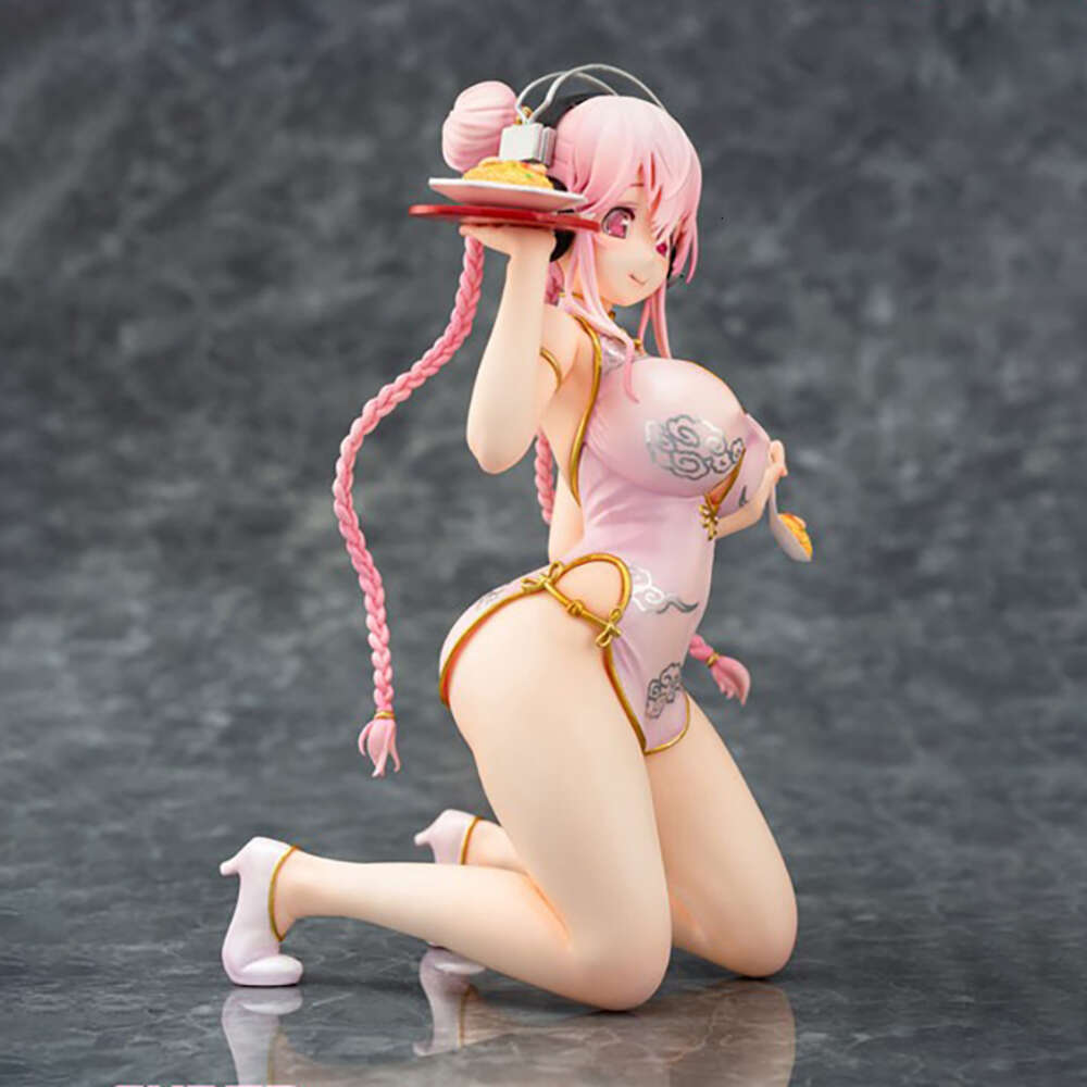 Finger Toys 18cm Emon Restaurant Series Super Sonico China Dress Ver. Sexy Anime Figure Super Sonico Mandarin Dress Pvc Action Figure Toys