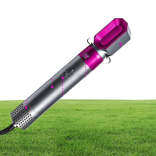 5in1 Air Styler Ceramic Hair Straightener Hair Dryer Brush Spinning For Volume And Soft Curls Waves Airbrush Salon Tool