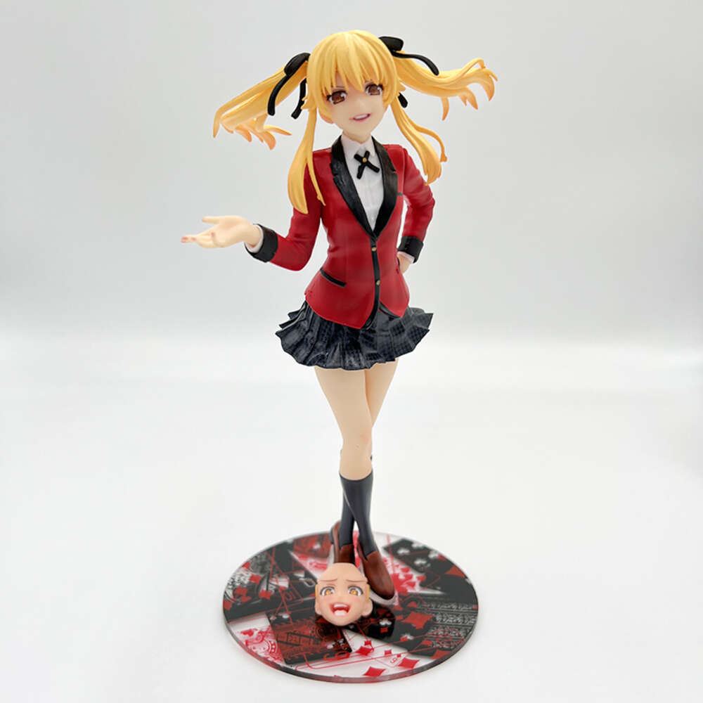 Finger Toys 22cm Kakegurui Anime Figure Jabami Yumeko Action Figure Kakegurui Uniform Ver. Mary Saotome Figurine Collection Model Doll Toys