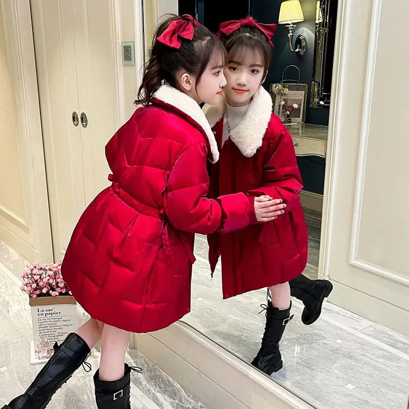 Down Coat Children Winter Girls Thicken Jacket Teenage Outfit Warm Coats Kids Hooded Cotton Clothes Windproof Parkas 4 To 12 14 Years 231016