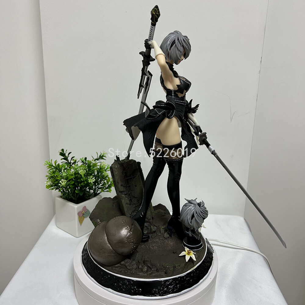 Finger Toys 33cm Nier Automata Anime Figure Yorha No.2 Type B Action Figure Automata Hunter 2b Two Head 2b Yorha Figurine Model Doll Gift