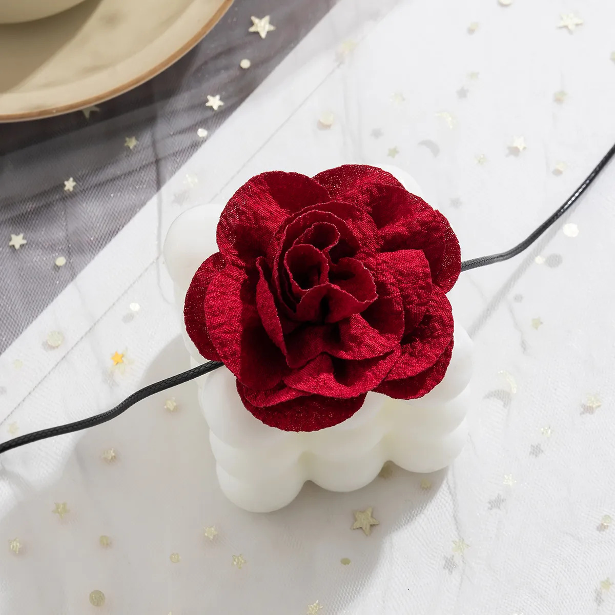 Chokers Elegant Long Rope Chain with Large Flower Choker Necklace for Women Trendy Charms Ladies 2023 Fashion Jewelry on Neck Decoration 231016