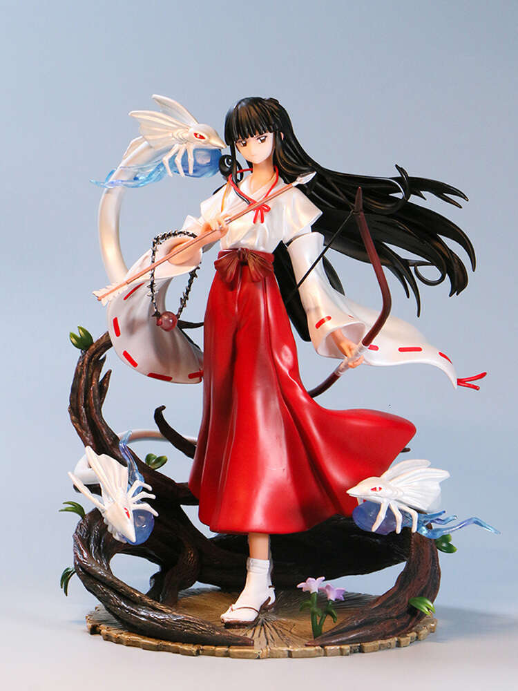 Finger Toys 27cm Inuyasha Kikyo Anime Figure Final Inuyasha Kagome Kikyo/higurashi Action Figure Noodle Stopper Sesshomaru Figurine Doll Toy