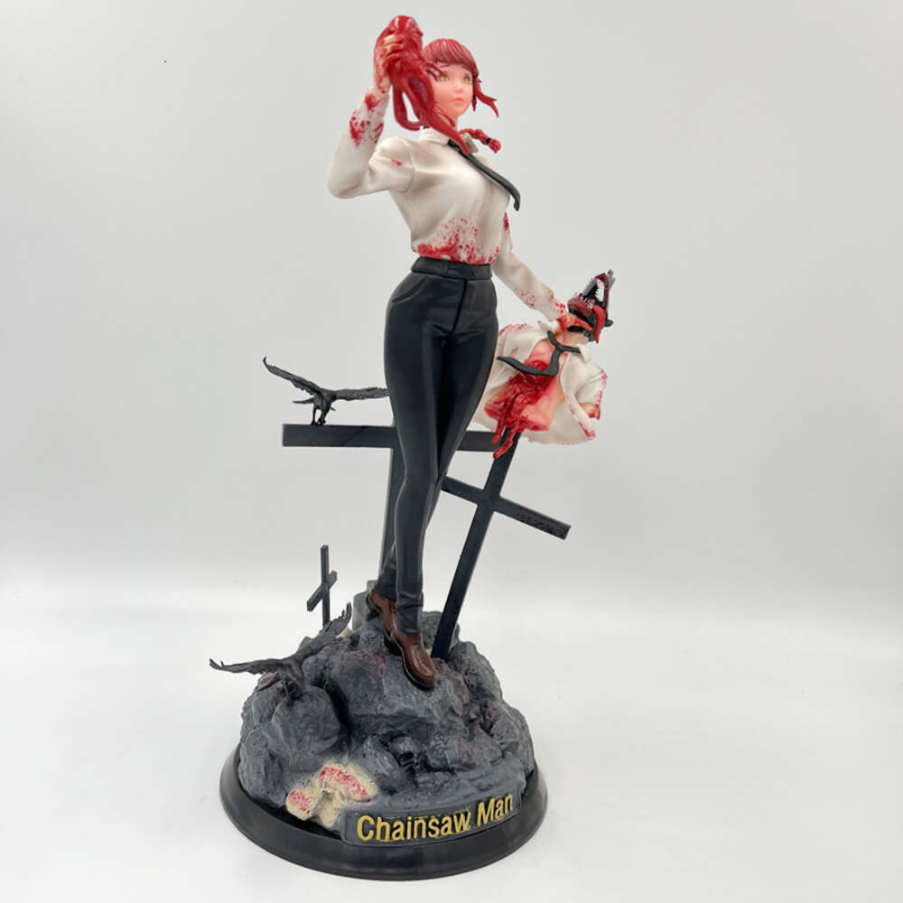 Finger Toys 35cm Chainsaw Man Makima Anime Girl Figure Gk Chainsaw Man Denji Action Figure Denji/power Figurine Collectible Model Doll Toys