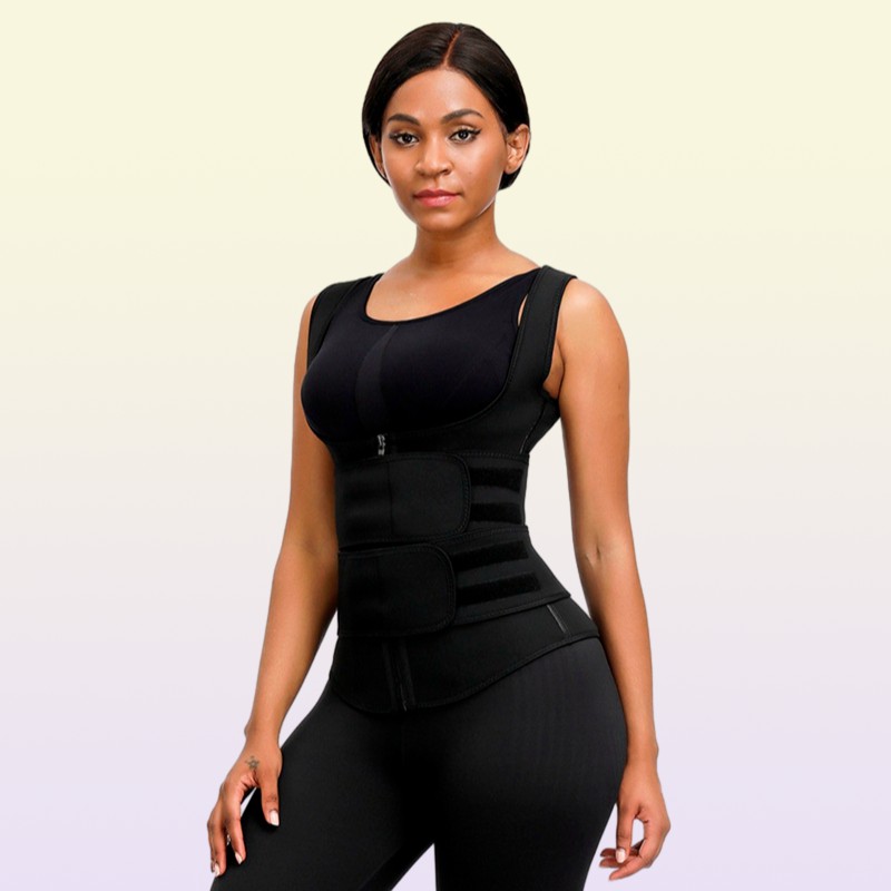 Women Waist Trainer Corset Zipper Hook Shapewear Double Control Body Shaper Tummy Fat Burning Waist Cincher342V