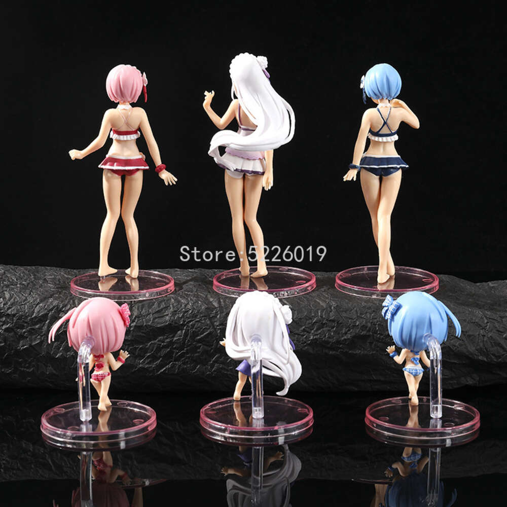 Finger Toys 2pcs Random Re:zero -starting Life in Another World Anime Figure Emilia Action Figure Rem Ram Figurine Collectible Model Doll