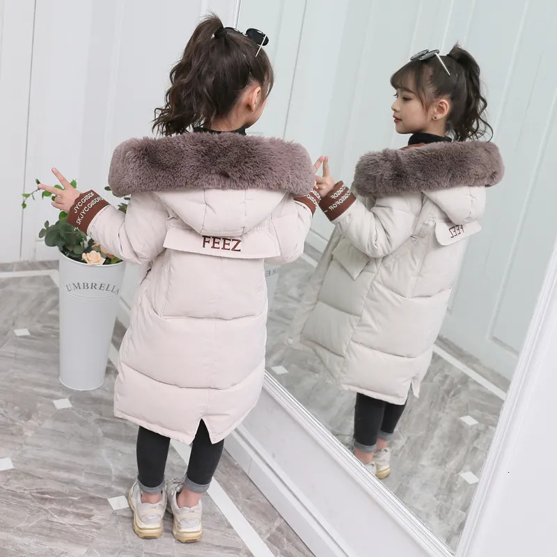 Down Coat Children Winter Cotton Jacket Fashion Girl Clothing Kids Clothes Thick Parka Fur Hooded Snowsuit Outerwear 231016