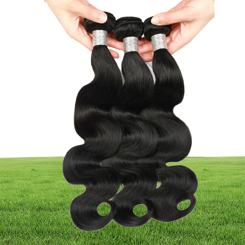9A Brazil Human Hair Wefts 16 18 20 22 24inch African Female Hairs Bundle Body Wave Black Big Wave Snake Curl Nature Color4011475