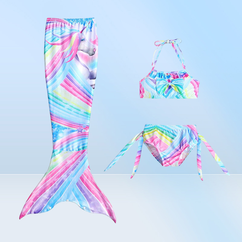 Girls Swimsuit 3pcs Mermaid Tail swimwear kids mermaid Swim pool Bathing Suit Princess beach bikini girls party Cosplay Costumes28