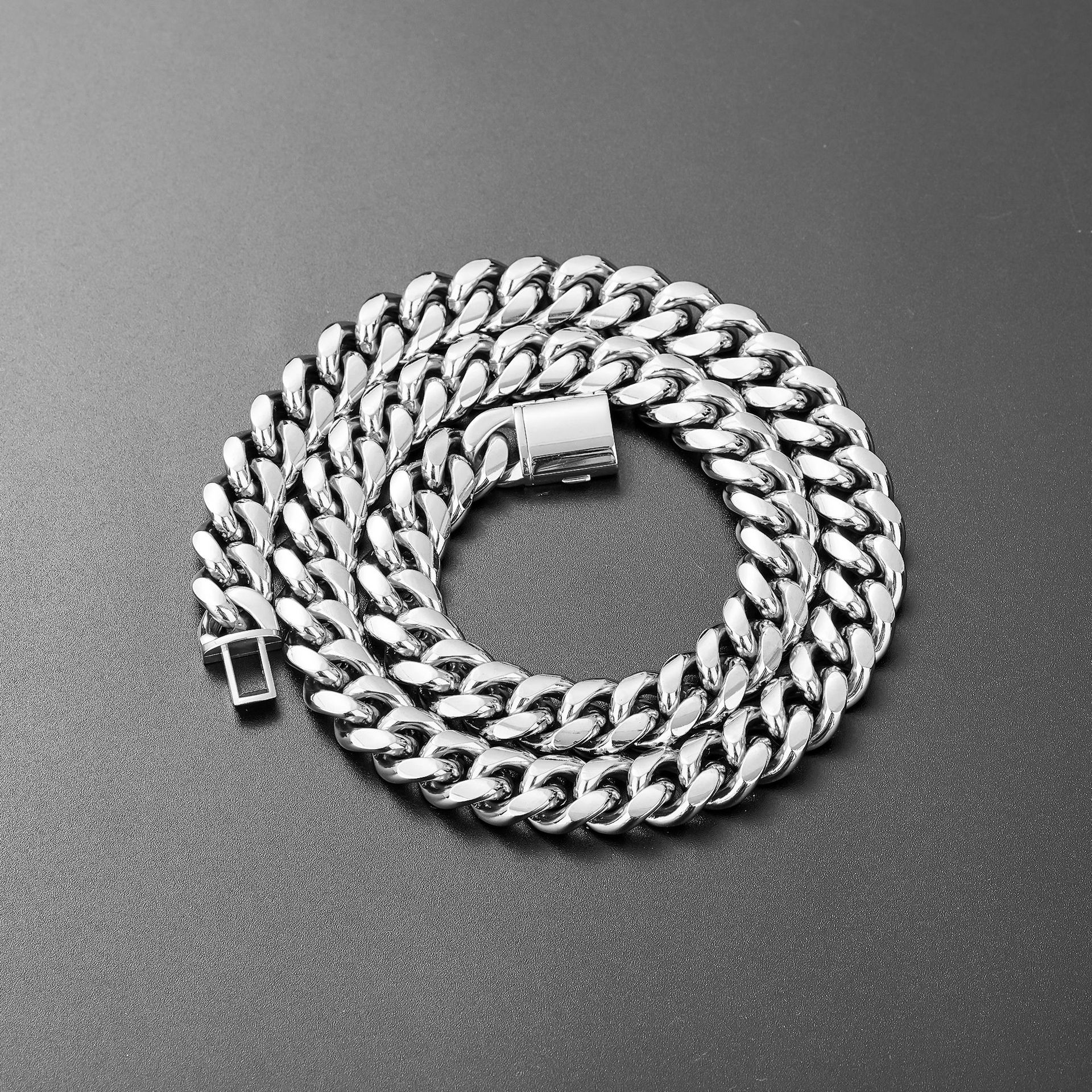 6mm-14mm Hip Hop Stainless Steel Miami Cuban Link Chain High Polished No Fade Mens Necklace Jewelry Accessories