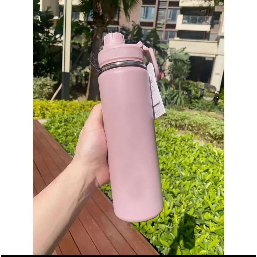 710ml Insulated Water Cup Sport Gym Vacuum Bottles Portable Leakproof Outdoor Cup Stainless Steel Thermos Pure Color