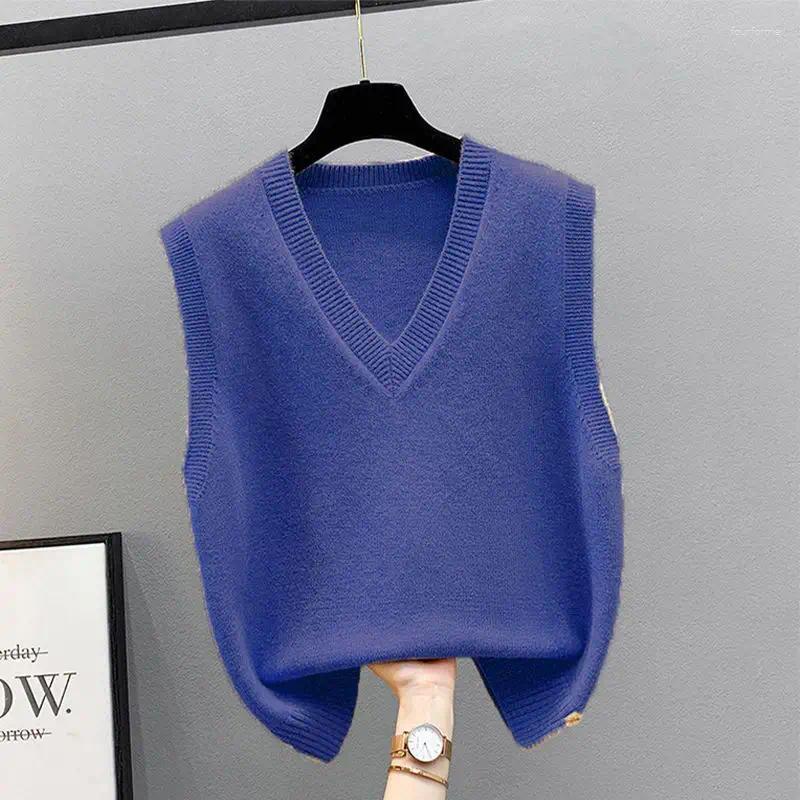 Women's Sweaters Vest Jacket Spring And Autumn Outerwear Knitted Sweater Korean V-neck Loose Winter For