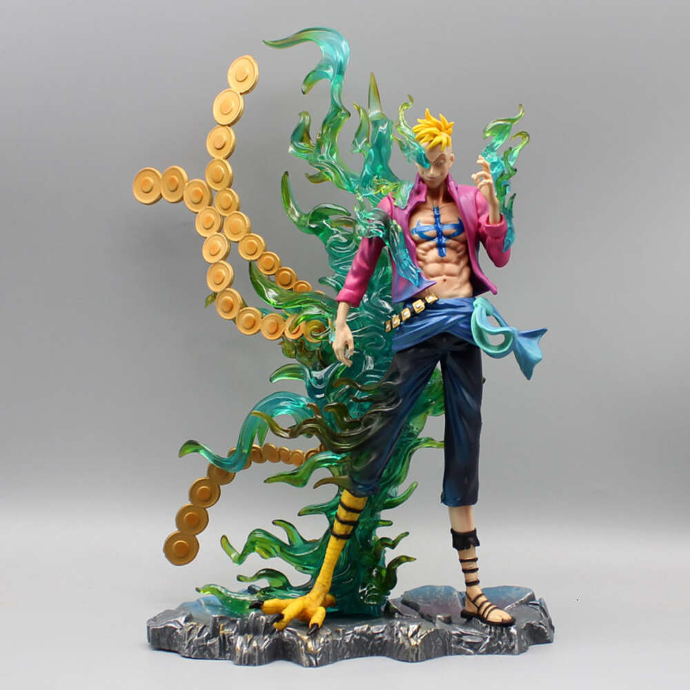 Finger Toys 34cm Anime One Piece Phoenix Marco Figure Marco Figurine Gk Statue Pvc Action Figure Collection Model Toys for Children Gifts