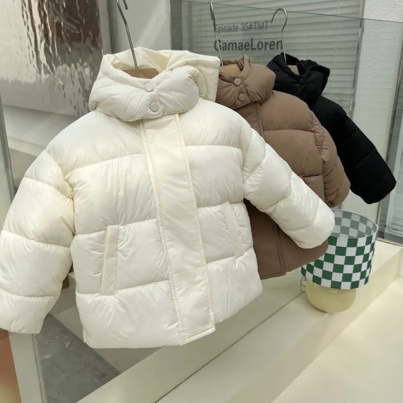 Down Coat MILANCEL Winter Kids Parkas Korean Style Girls Fur Hooide Boys Thicken Outerwear 231017