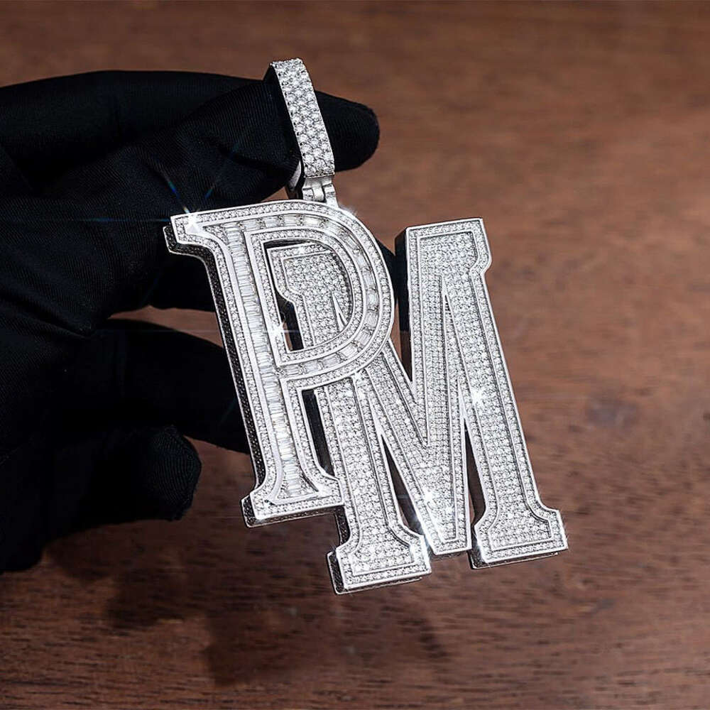 Custom Chain Pendant Jewelry Pass Diamond Moissanite Tester Manufacturer 925 Sterling Silver Letter Iced Out Custom Pendant