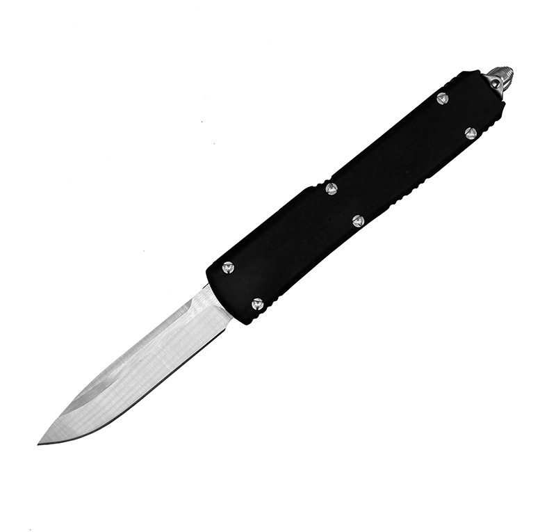 Top Quality 8.86 Inch Tactical Knife D2 Satin Blade Black Zn-al Alloy Handle Outdoor Camping Survival Knives with Nylon Bag