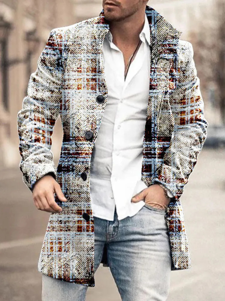 Men's Wool Blends Spring Autumn Trench Men's Vintage Long Coat Stand Collar Casual Male Clothing Outfit Streetwear 231016