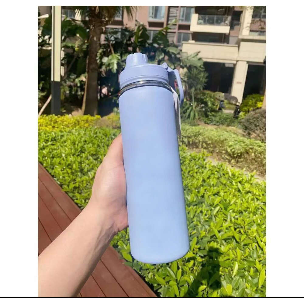 710ml Insulated Water Cup Sport Gym Vacuum Bottles Portable Leakproof Outdoor Cup Stainless Steel Thermos Pure Color