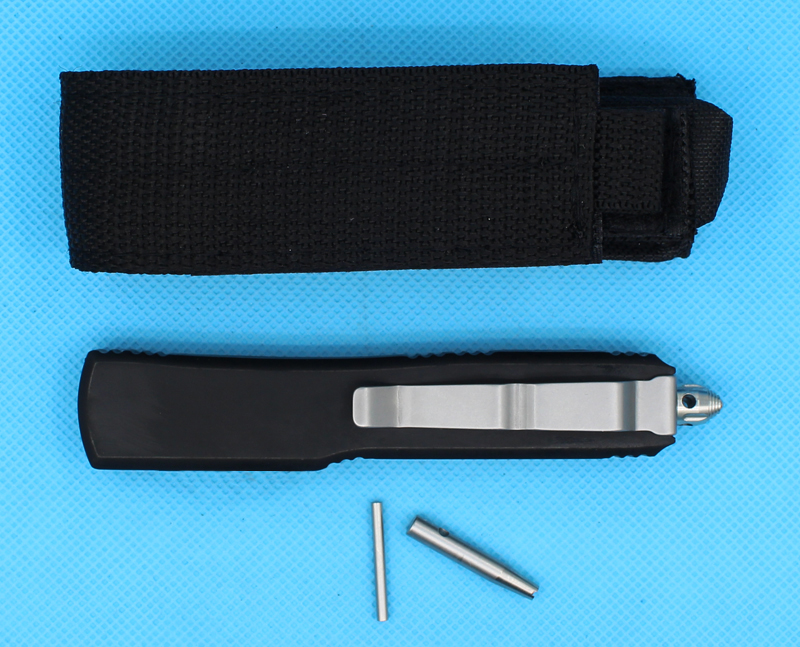 Top Quality 8.86 Inch Tactical Knife D2 Satin Blade Black Zn-al Alloy Handle Outdoor Camping Survival Knives with Nylon Bag