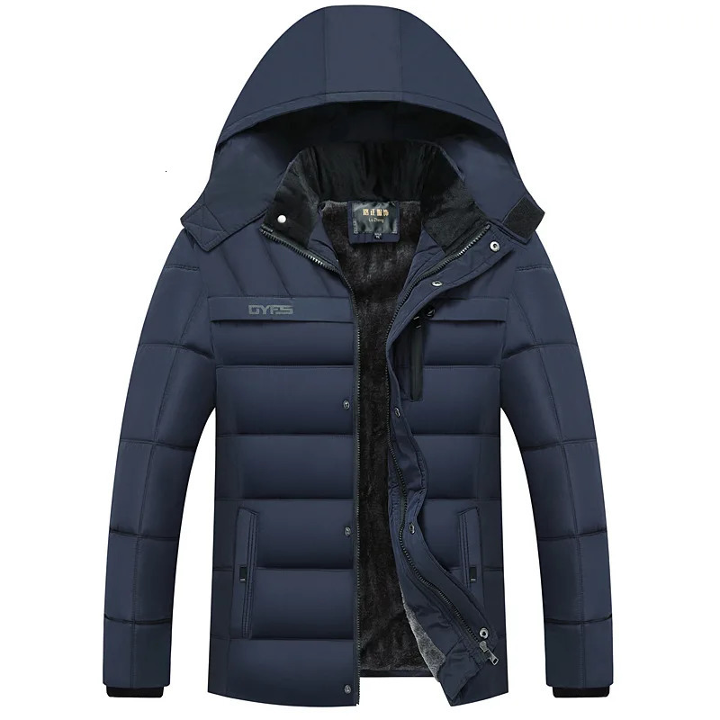 Men's Down Parkas 2023 Fashion Fleece Hooded Winter Coat Men Thick Warm Mens Jacket Windproof Gift For Father Husband Parka 231017