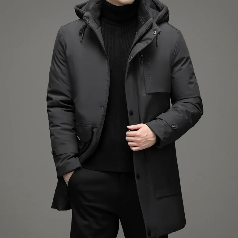Men's Down Parkas Winter Jacket Coat Windbreaker Thick Thermal Men Hooded Long Parka 231017
