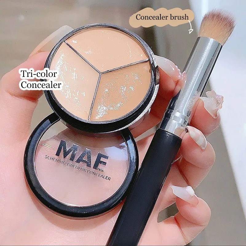 Concealer 12g Natural 3Color Concealer Palette Cover Dark Circles Pores Creamy Texture Concealer Face Liquid Foundation 231016