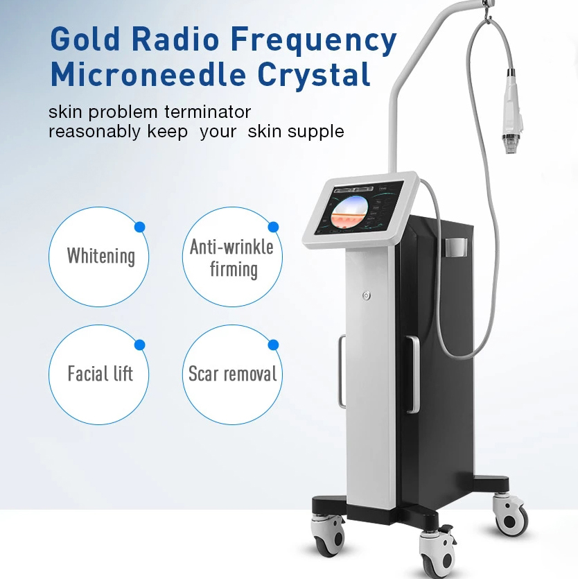 Vertical Microneedle RF Inelastic Skin Improvement Smoothing Wrinkle Eliminate Scar Stretchmarks Removal Face Whitening Tendering Machine with 4 Worki