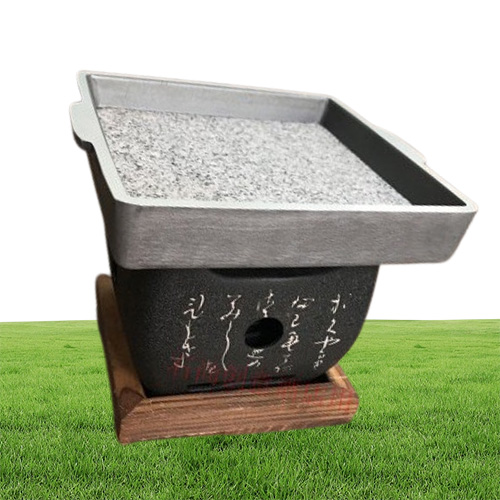 Mini square rock barbecue pan Japanese text barbecue grills BBQ on table Teppanyaki steak plate high temperature stone plate 03224597168