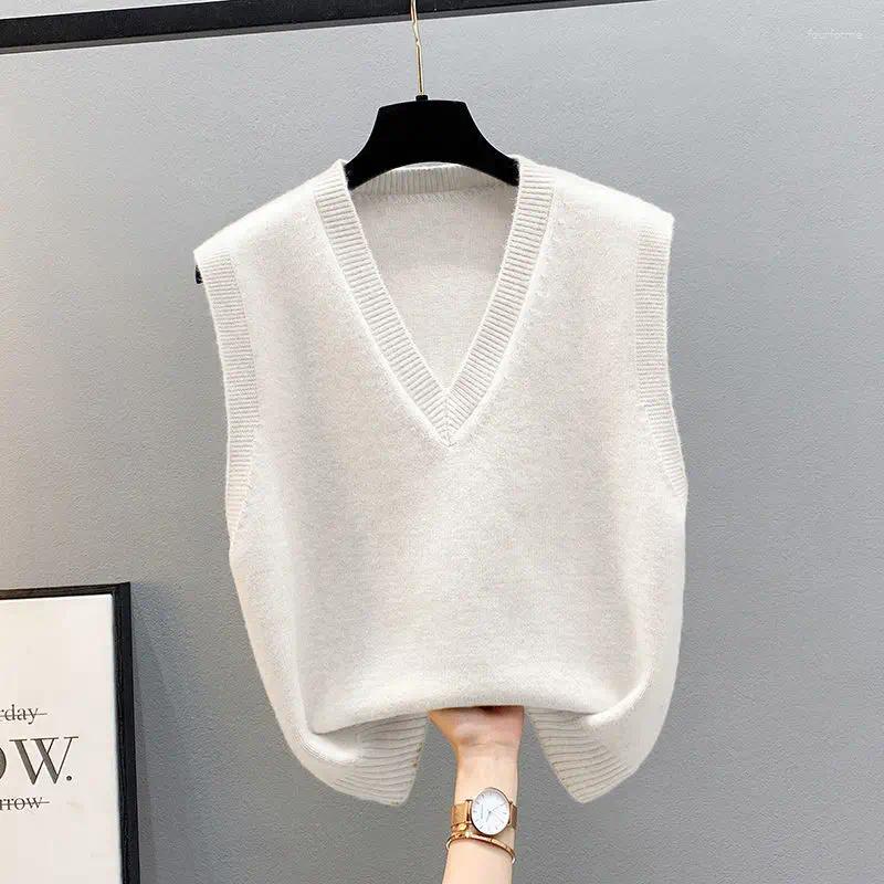 Women's Sweaters Vest Jacket Spring And Autumn Outerwear Knitted Sweater Korean V-neck Loose Winter For