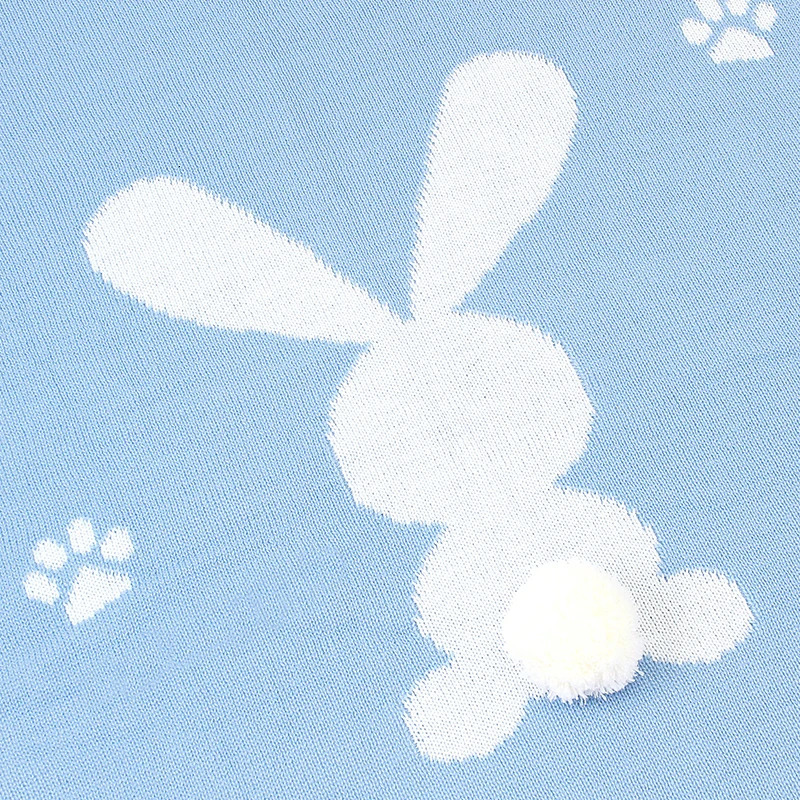 Quilts Baby Blankets For Boy Girl Cute Rabbit Toddler Infant Bedding Warm Knit Quilt Pom born Stroller Wrap Swaddle Super Soft 231017
