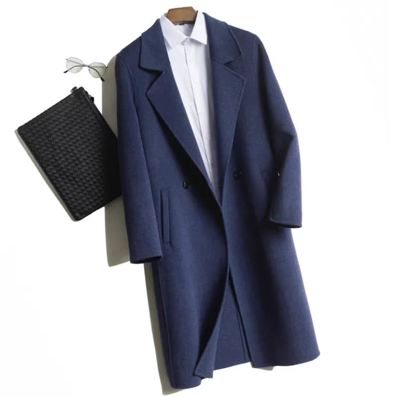 Men's Wool Blends 2023 Men Autumn Winter Woolen Coat Long Trend Street Loose Outerwear Clothing Male Warm Windbreaker Jackets 231017