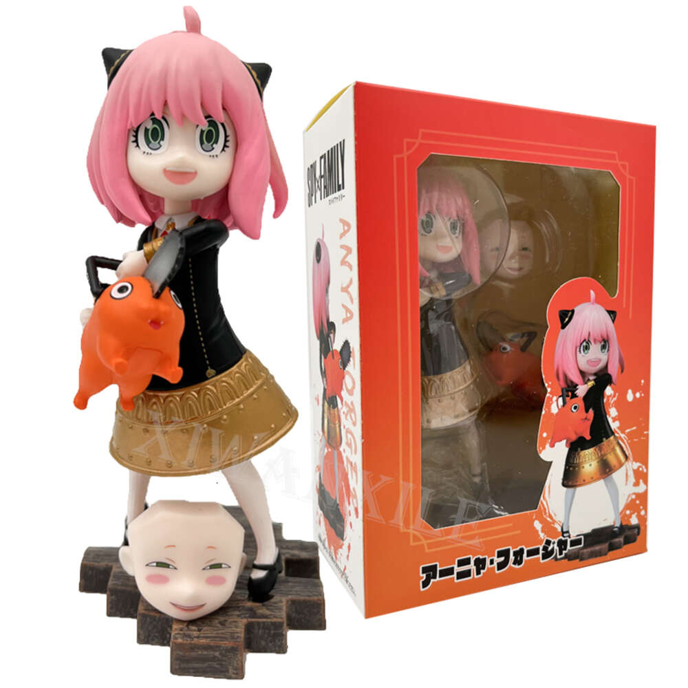 Finger Toys 17cm Spyfamily Anya Forger Anime Figure Chainsaw Man Pochita Action Figure Spy Family Figurine Collectible Model Doll Toys Gift