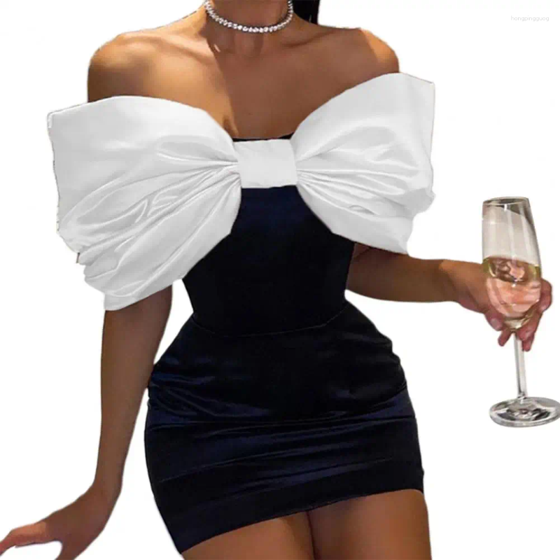 Women's Casual Off Shoulder Pink/White Bodycon Dress, Polyester, Flutter Sleeve, Or-Length, Summer