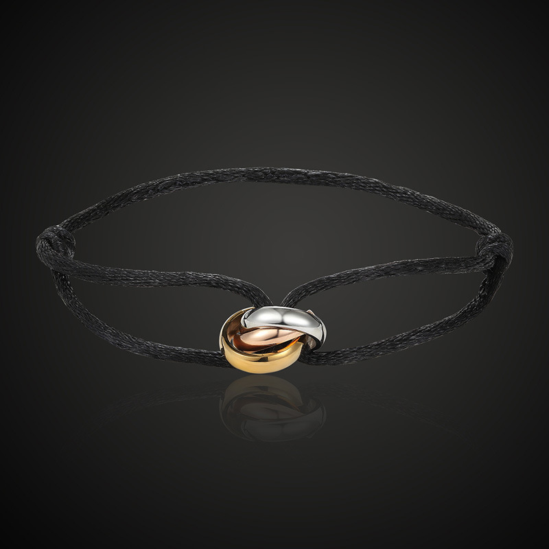 New Hot Stainless Steel Bracelet 3 Metal Buckle Ribbon Lace Up Chain Multicolor Adjustable Size Bracelet For Women Man
