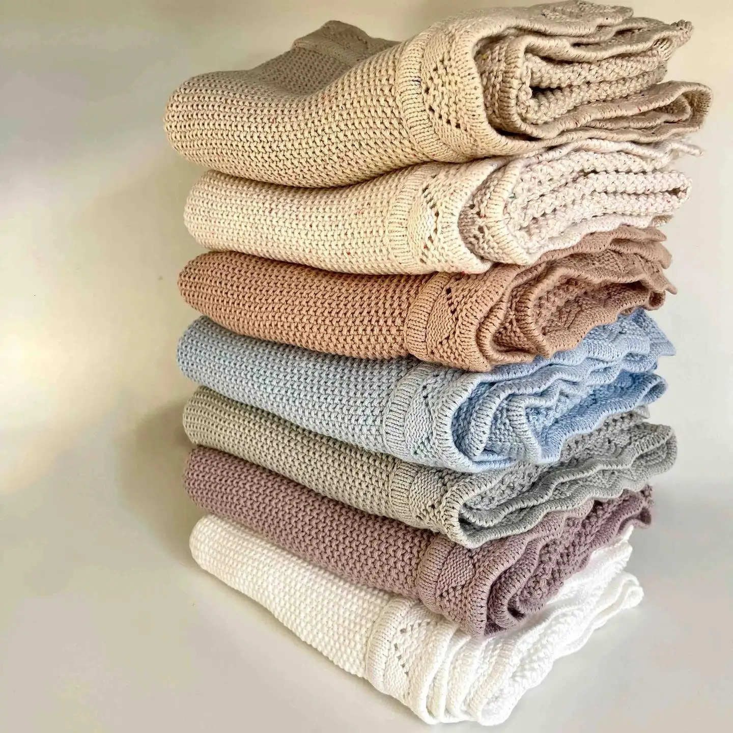 Quilts Personalized Name Knitted Embroidered Custom born Receiving Blanket Swaddle Wrap Infant Boy Girl Blanket Quilt 231017