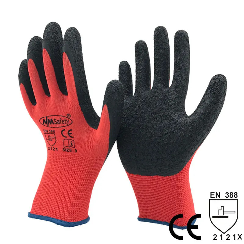 Five Fingers Gloves 24Pieces/ 12 Pairs Latex Grip Safety Working Glove Construction Garden industry Polyester Gloves For Men or Woman 231016