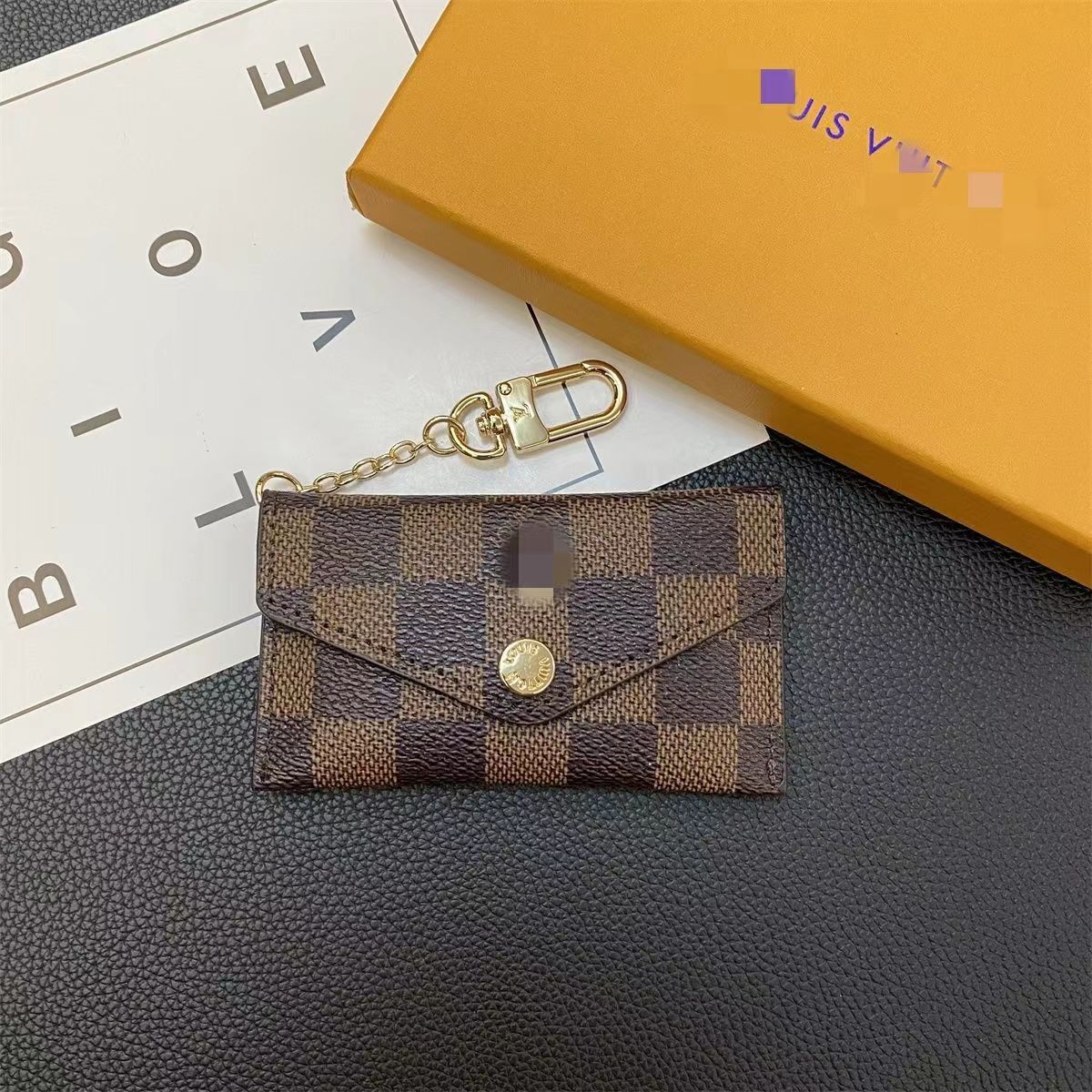2023 NEW Luxury Designer keychain Fashion Womens Mini Wallet High Quality Genuine Leather Men Coin Purse Color Wallets Holder v