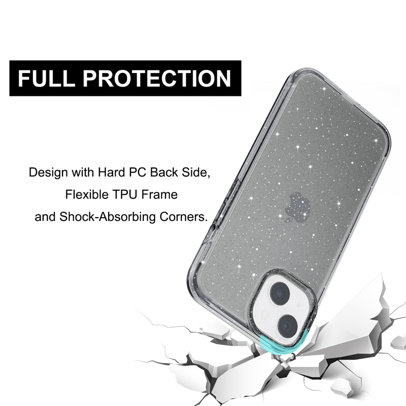 Glitter Sparkle Bling Shockproof Protective Phone Cases for iPhone 15 PRO MAX 14 Samsung S23 S22 ultra