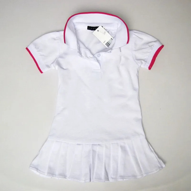 Girl's Dresses Girls' * Sports Dress Baby Cotton Short Sleeve Pleated Skirt * Children's Tennis Skirt * Solid Color Polo Neck T-shirt S