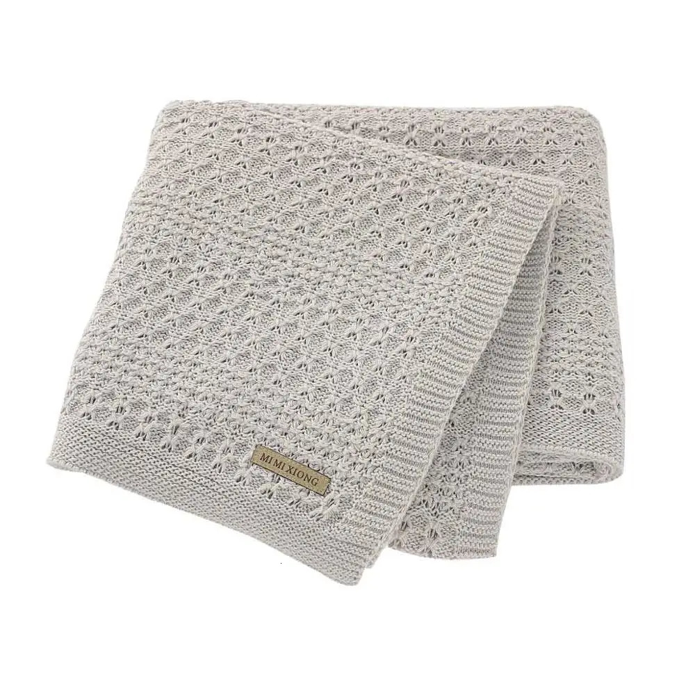 Quilts Baby Blankets born Boys Girls Stroller Bed Crib Blankets 100*80cm Solid Color Knitted Infant Kids Monthly Swaddle Wrap Quilts 231017