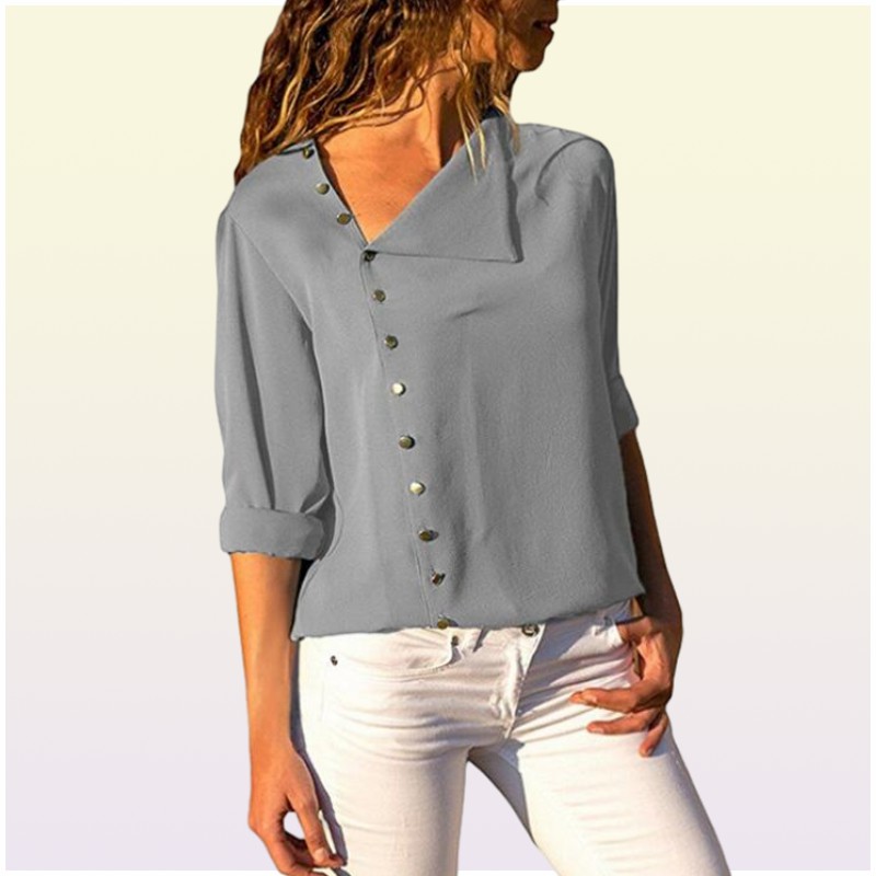 Gauges Women Blouse Shirt Long Sleeve Korean Fashion New Arrival Autumn Office Ladies Blouses Work Black Top Female Blusa Irregular