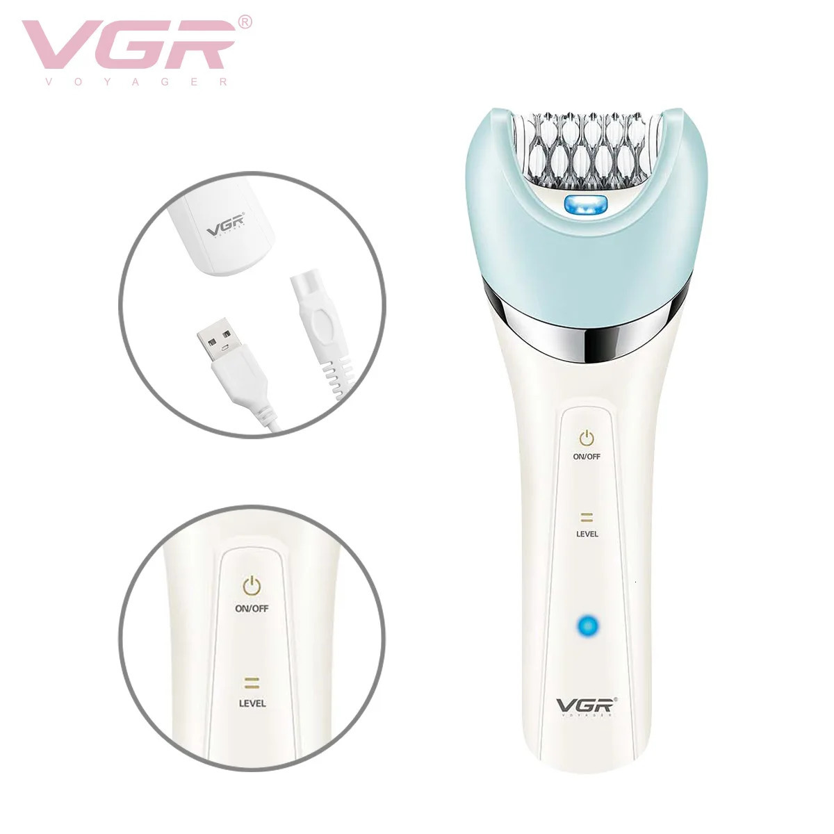 Epilator VGR Electric Women Epilator Female Shaver Leg Body Hair Removal Lip Chin Depilatory Lady Bikini Trimmer Hair Remover 231013