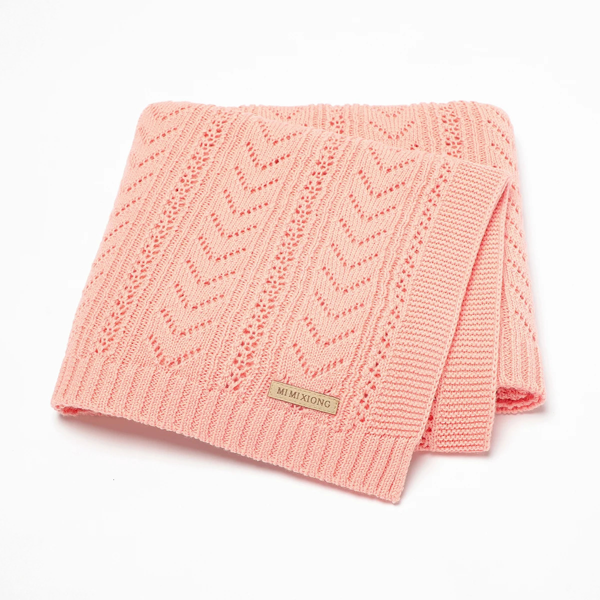 Quilts born Baby Blankets Cotton Knit Hollow Stroller Warp Swaddling Super Soft Infant Girl Boy Bedding Plaid Crib Quilt 90*70CM 231017