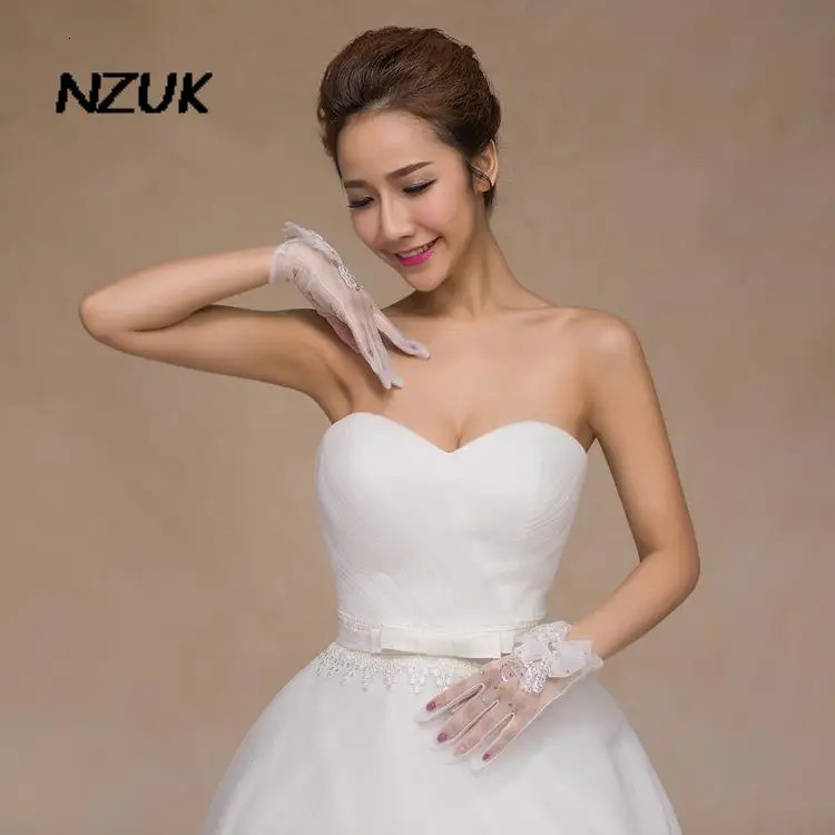 Five Fingers Gloves NZUK Sexy Bridal Gloves novia wedding gloves accessories vestido de festa Bridal garter Finger white Gloves 231016