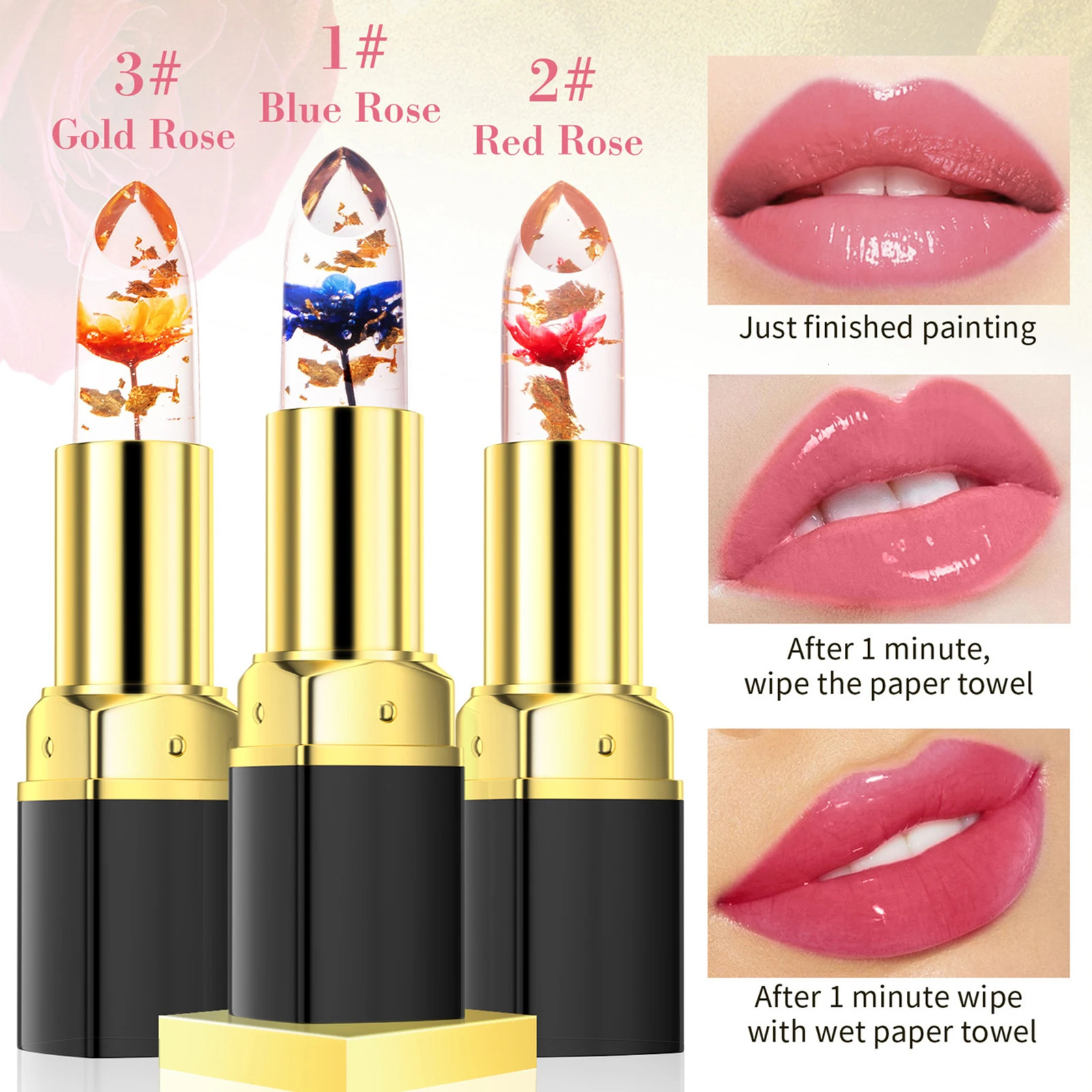 Lipstick Magic Lipstick Color Changing Long Lasting Lipstick Waterproof Red Lip Stick Lip Plumper Cute Flower Girl Lip Makeup Cosmetics 231016