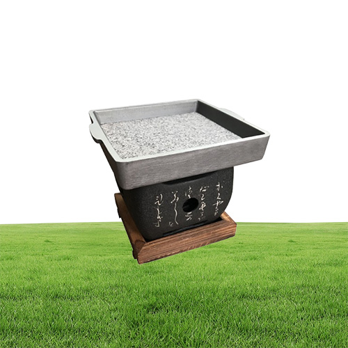 Mini square rock barbecue pan Japanese text barbecue grills BBQ on table Teppanyaki steak plate high temperature stone plate 03224597168