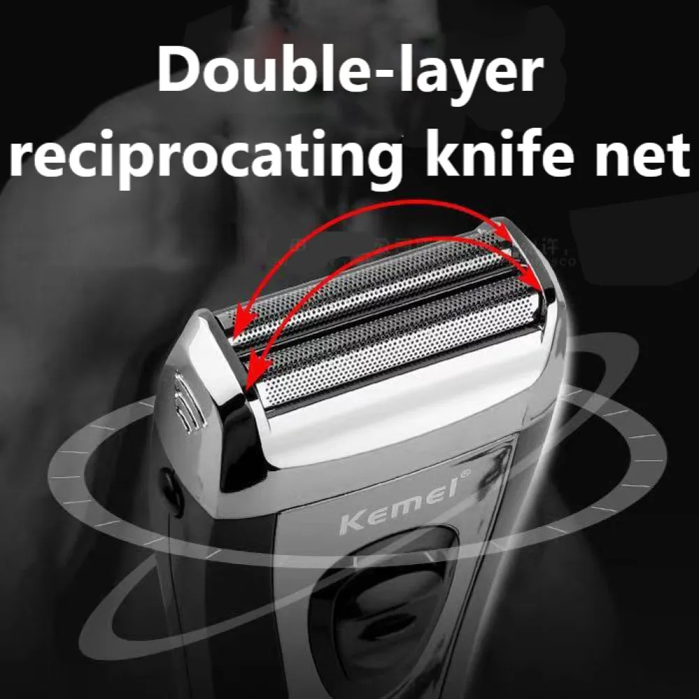 Razors Blades Kemei Powerful Rechargeable Shaver For Men Foil Electric Shaver Beard Head Shaving Electric Razor USB with extra mesh 231013