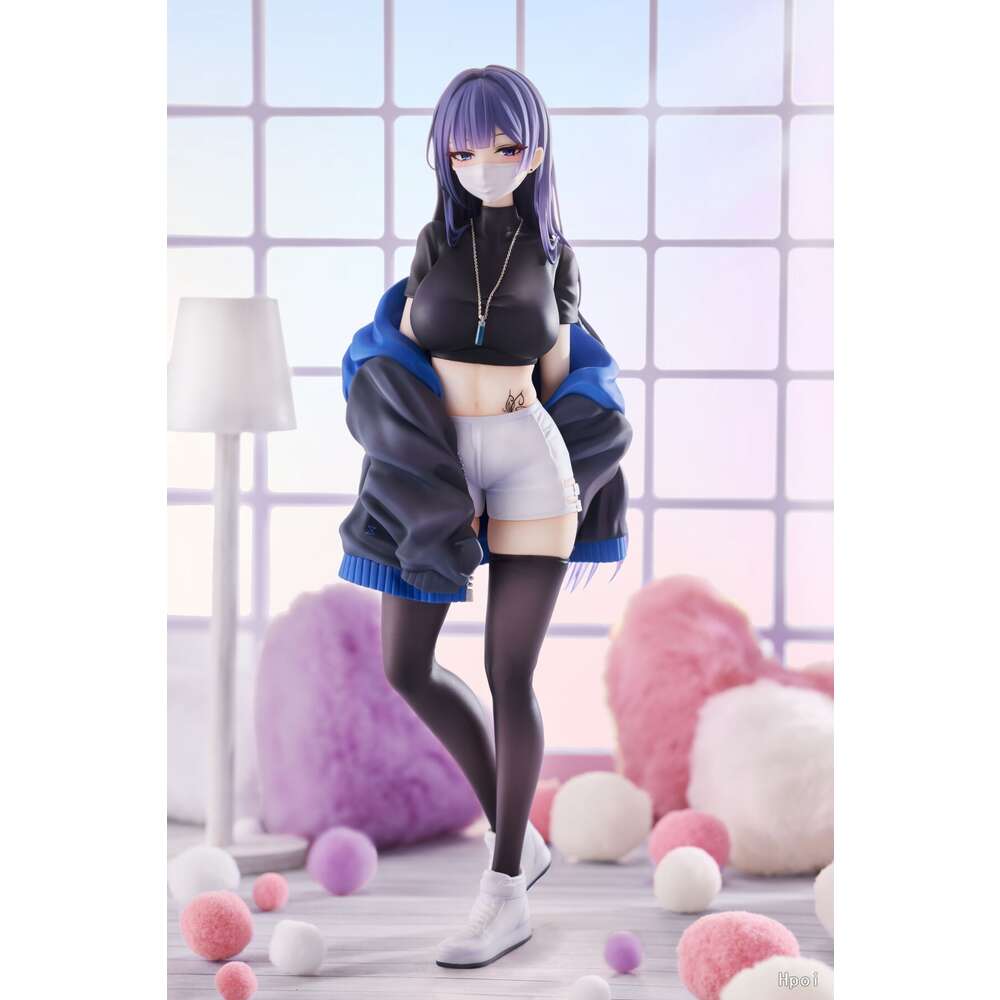 Finger Toys 24cm Maxcute Masked Girl Yuna Illustration by Biya 1/7 Anime Girl Pvc Action Figure Collection Model Adult Toys Doll Gifts